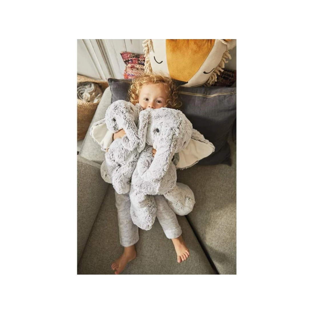 Eléphant Noa Gris Prestige Xl - Rouge Kaloo 4 Eléphant Noa Gris Prestige Xl - Rouge Kaloo – Image 4