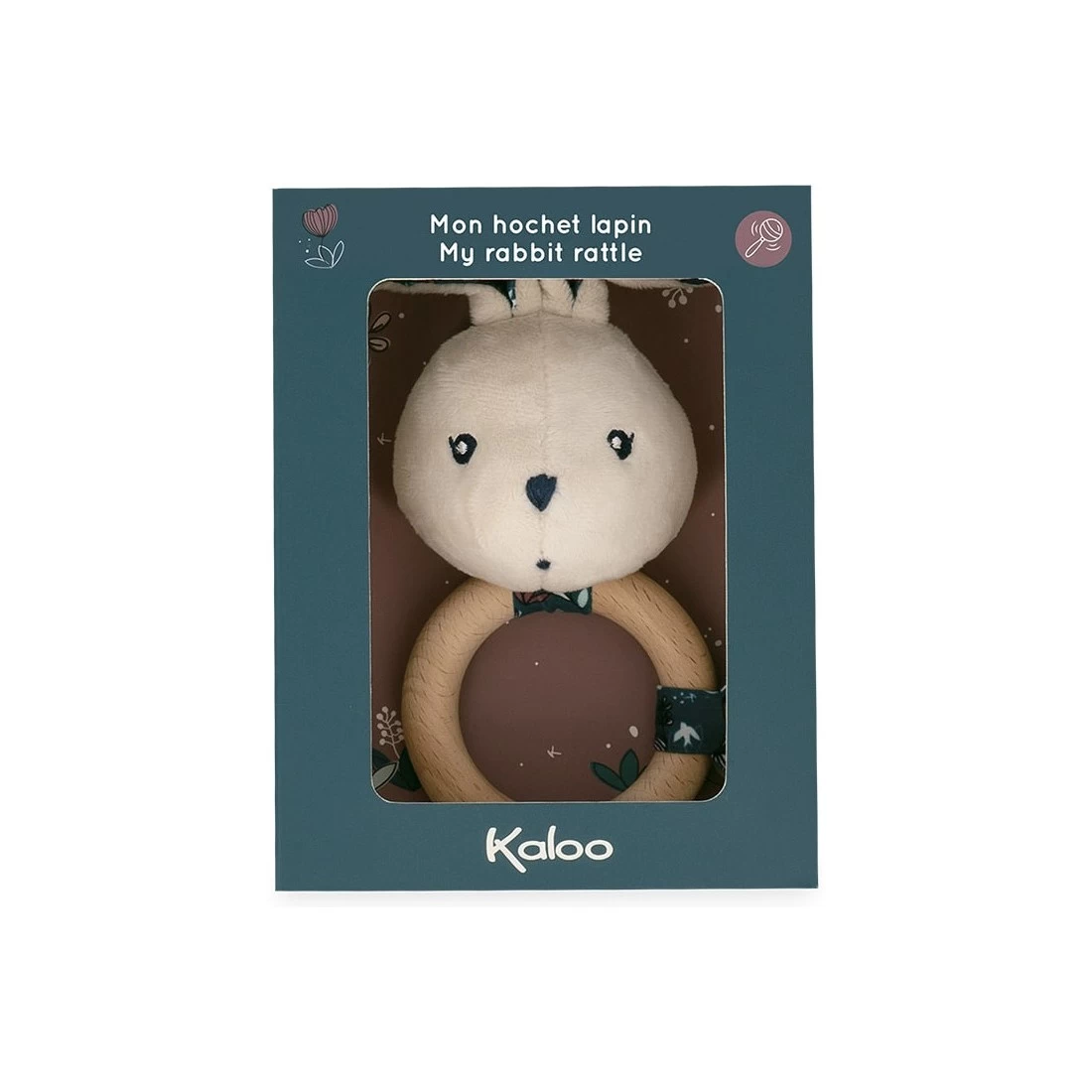 Peluche Hochet Lapin Nature - K'Doux Kaloo 2 Peluche Hochet Lapin Nature - K'Doux Kaloo – Image 2