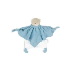 Doudou En Coton Bio Ours Bleu - Petit Pas - Kaloo -Petits Rêves Soldes kaloo petit pas doudou coton bio ourson bleu 4