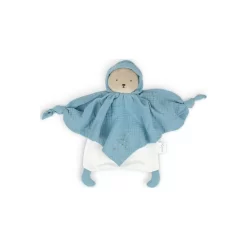 Doudou En Coton Bio Ours Bleu - Petit Pas - Kaloo -Petits Rêves Soldes kaloo petit pas doudou coton bio ourson bleu 5