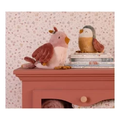 Peluche Oiseau Rose Olivia Flowers & Butterflies De 20 Cm - Little Dutch