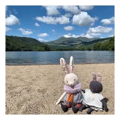 Peluche Grand Lapin Plume Après La Pluie - Moulin Roty