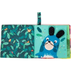 Livre D'activités En Tissu Mes Animaux Rigolos "Dans La Jungle" - Moulin Roty -Petits Rêves Soldes moulin roty livre tissus d activites dans la jungle 2