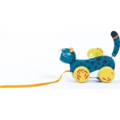 Jouet à Tirer En Bois Panthère "Dans La Jungle" - Moulin Roty -Petits Rêves Soldes moulin roty panthere a tirer dans la jungle 2